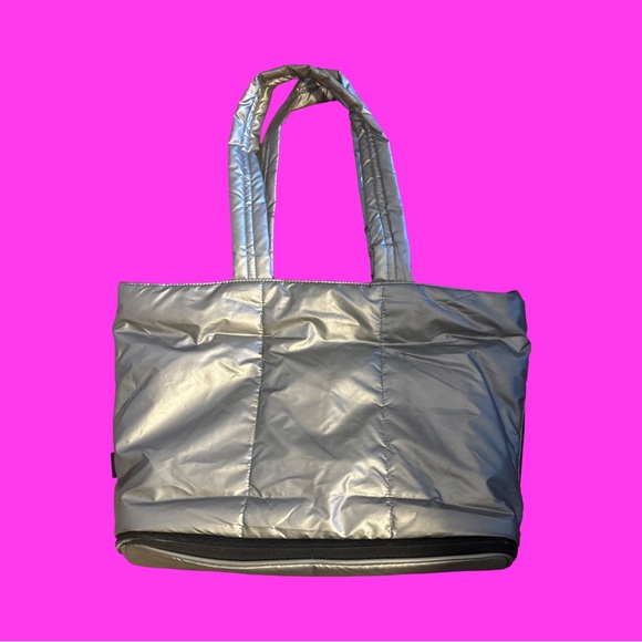 Calpak Luka Expandable Laptop Tote Silver Gray - Many Compartments -Many Zippers - Picture 3 of 13